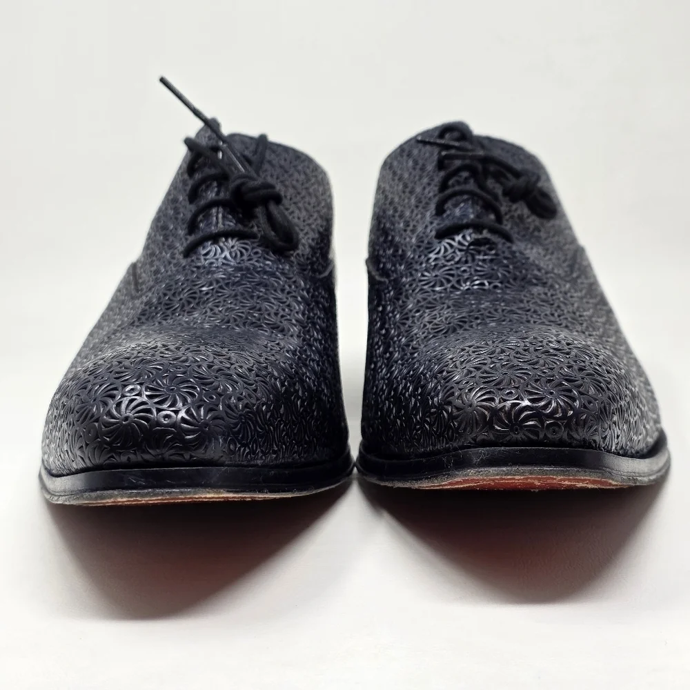 Gianni Fioretti Men's Navy Blue Leather Shoes Made In Italy Size 44 Pre-owned